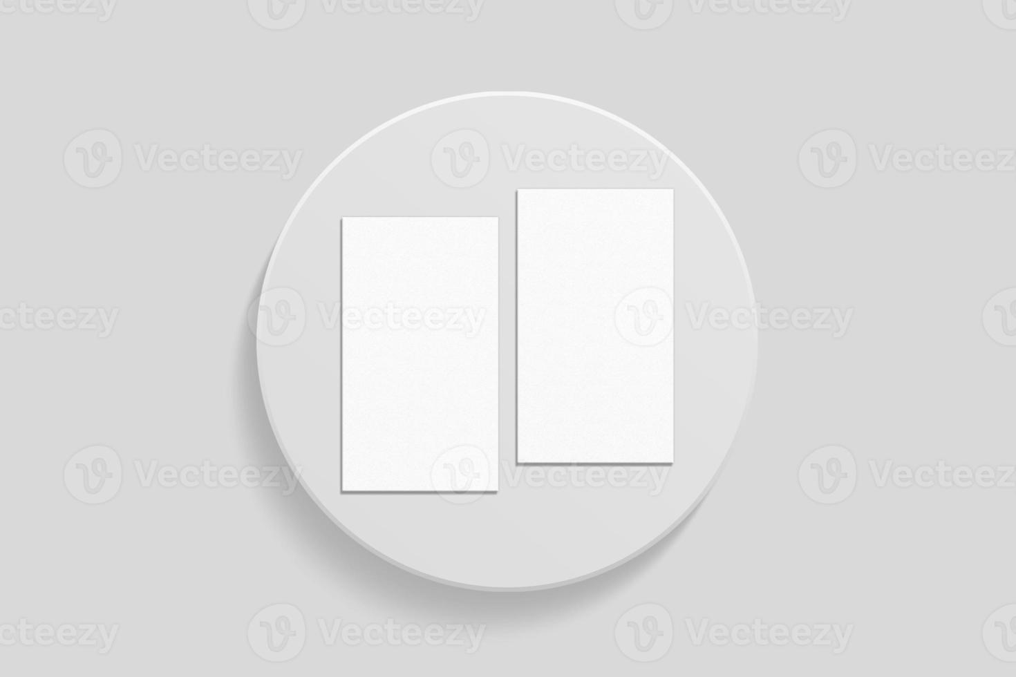 Realistic blank vertical card illustration for mockup. 3D Render. photo