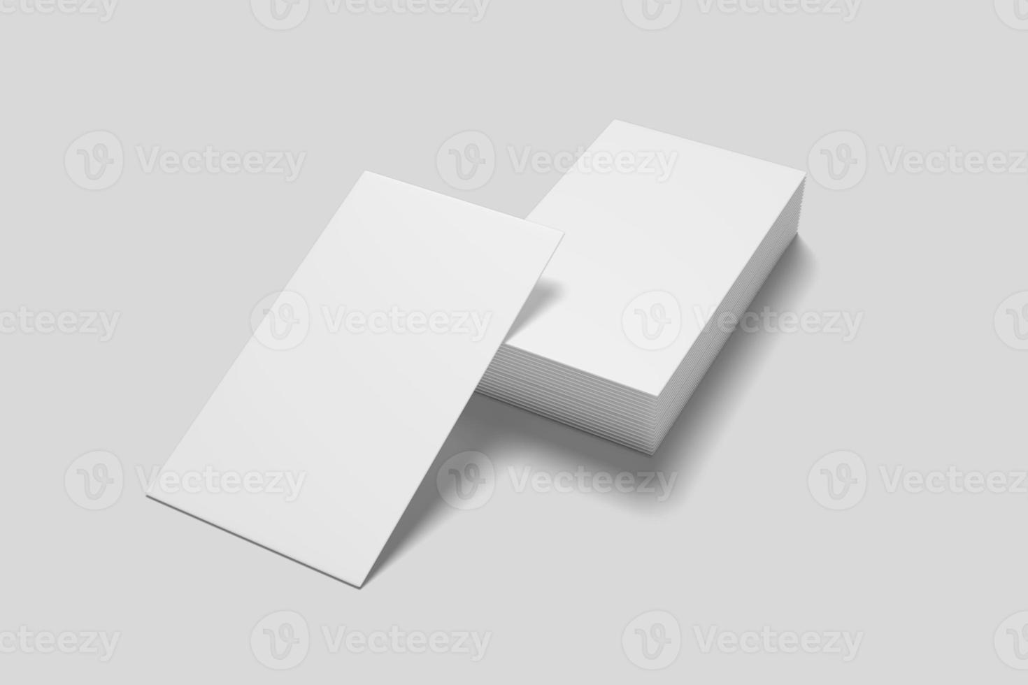 Realistic blank vertical card illustration for mockup. 3D Render. photo