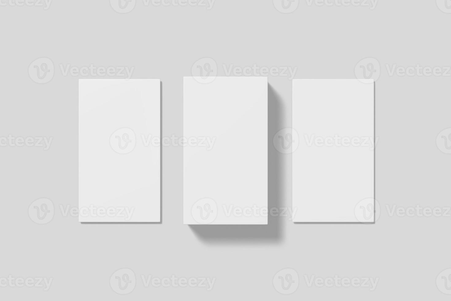Realistic blank vertical card illustration for mockup. 3D Render. photo