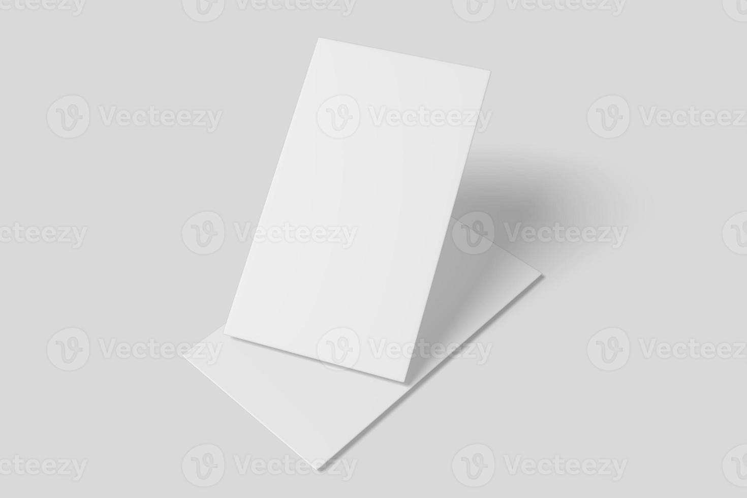 Realistic blank vertical card illustration for mockup. 3D Render. photo