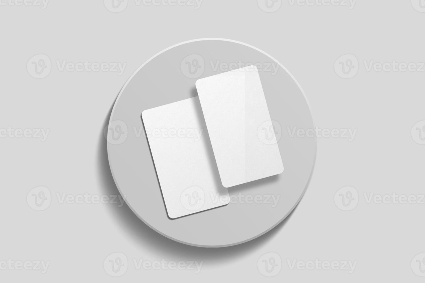 Realistic blank vertical card illustration for mockup. 3D Render. photo