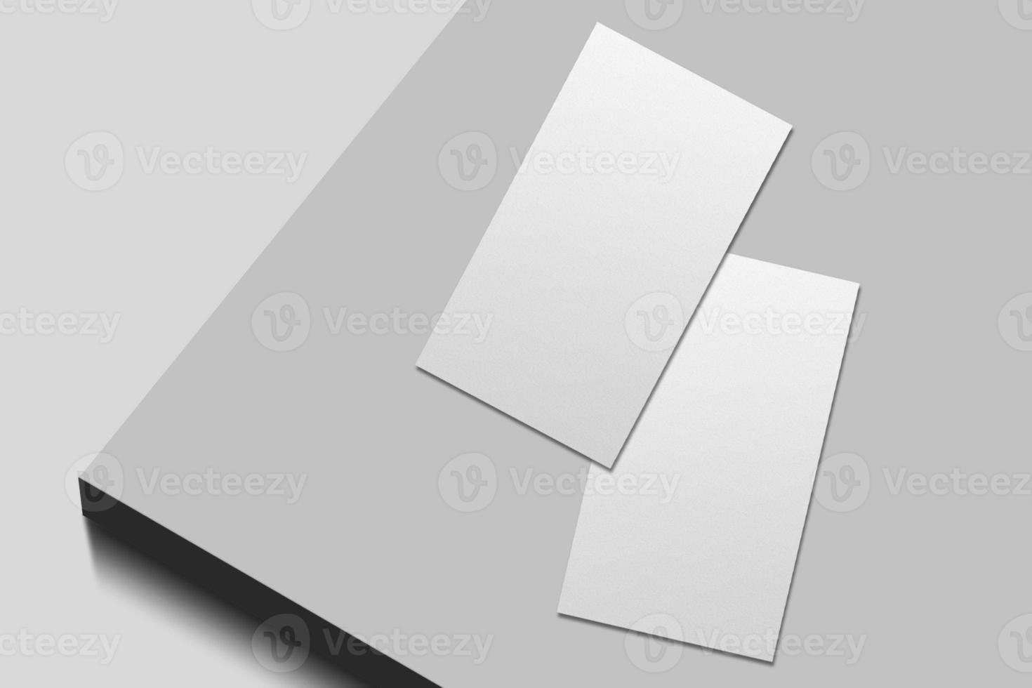 Realistic blank vertical card illustration for mockup. 3D Render. photo