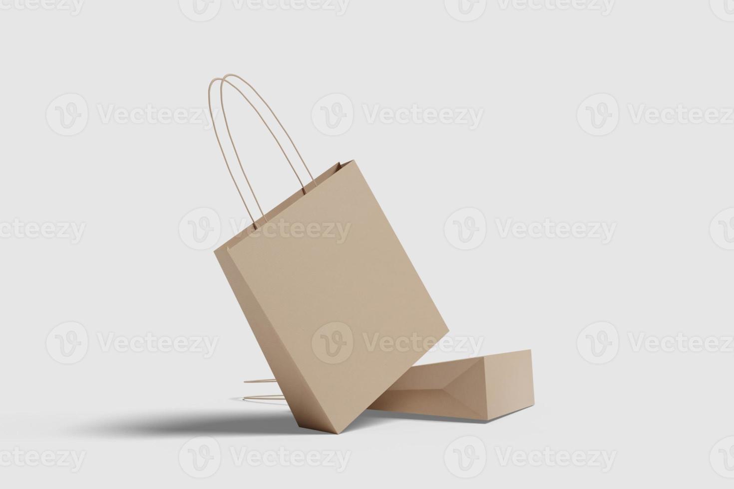 Realistic blank shopping bag illustration for mockup. 3D Render. photo
