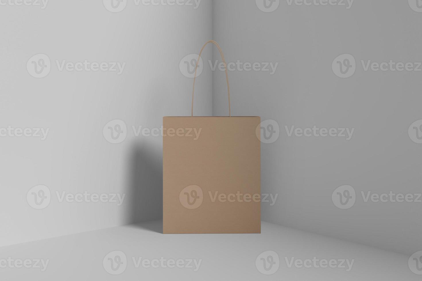 Realistic blank shopping bag illustration for mockup. 3D Render. photo