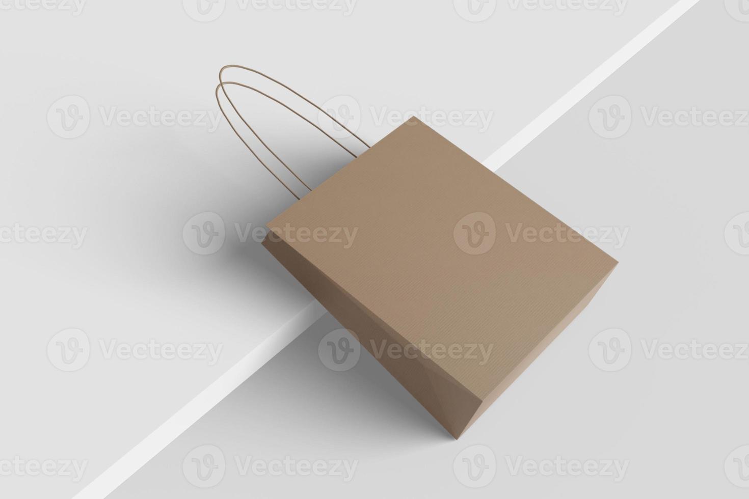 Realistic blank shopping bag illustration for mockup. 3D Render. photo