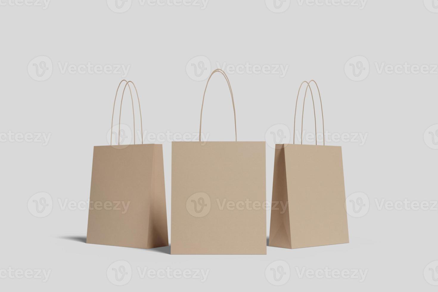 Realistic blank shopping bag illustration for mockup. 3D Render. photo