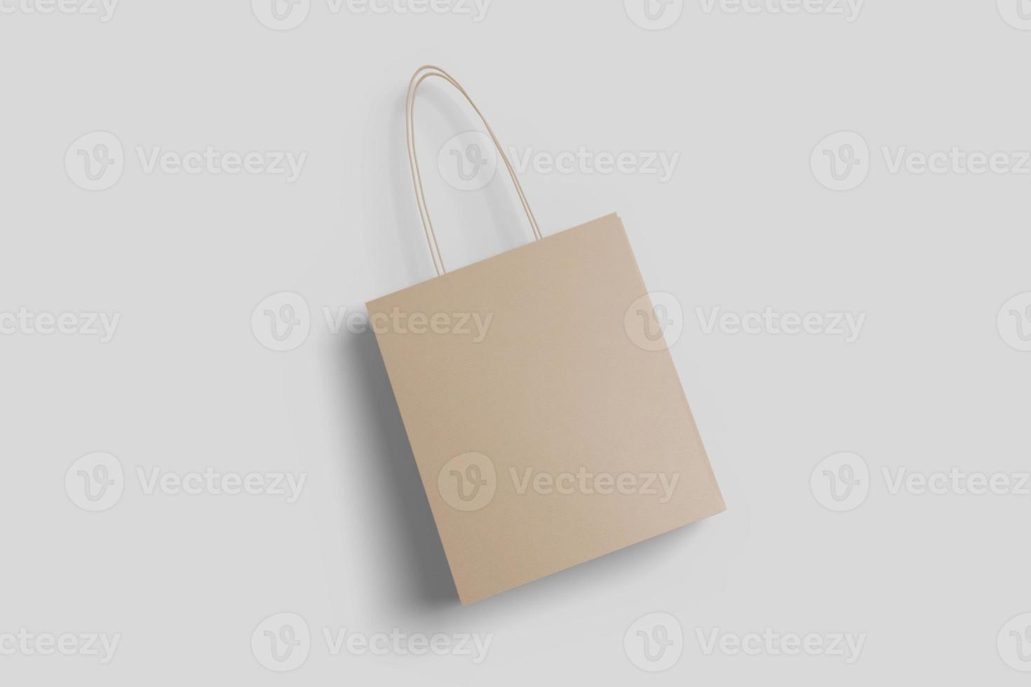 Realistic blank shopping bag illustration for mockup. 3D Render. photo