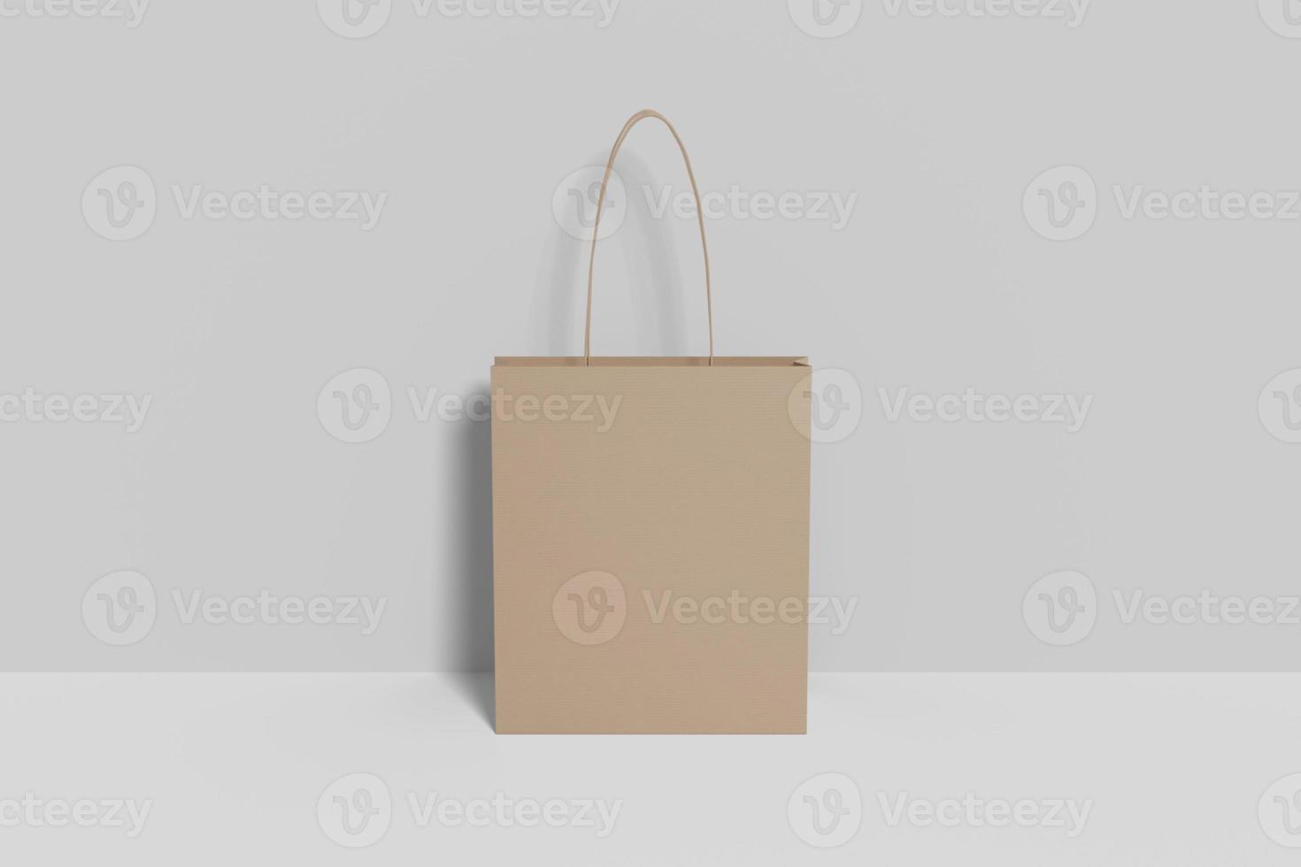 Realistic blank shopping bag illustration for mockup. 3D Render. photo