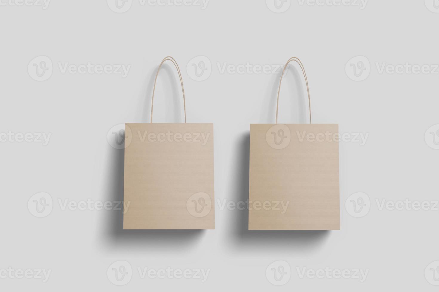 Realistic blank shopping bag illustration for mockup. 3D Render. photo