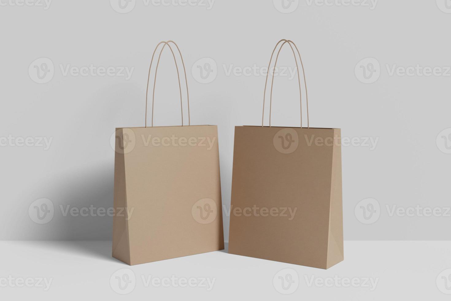 Realistic blank shopping bag illustration for mockup. 3D Render. photo