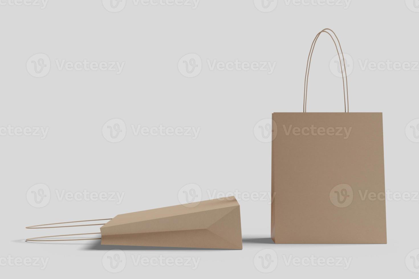 Realistic blank shopping bag illustration for mockup. 3D Render. photo