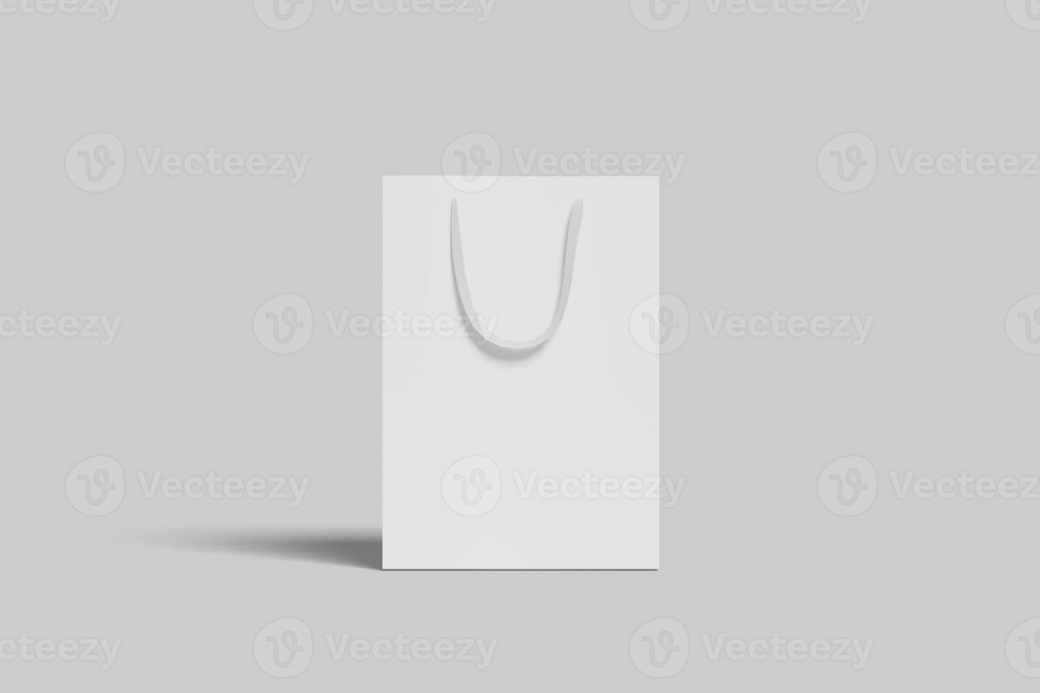 Realistic blank paperbag illustration for mockup. 3D Render. photo
