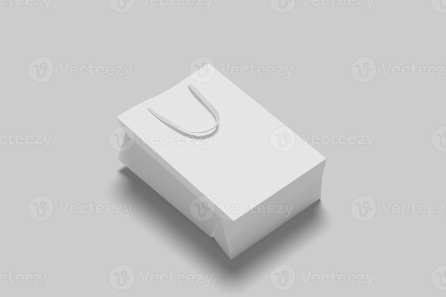 Realistic blank paperbag illustration for mockup. 3D Render. photo
