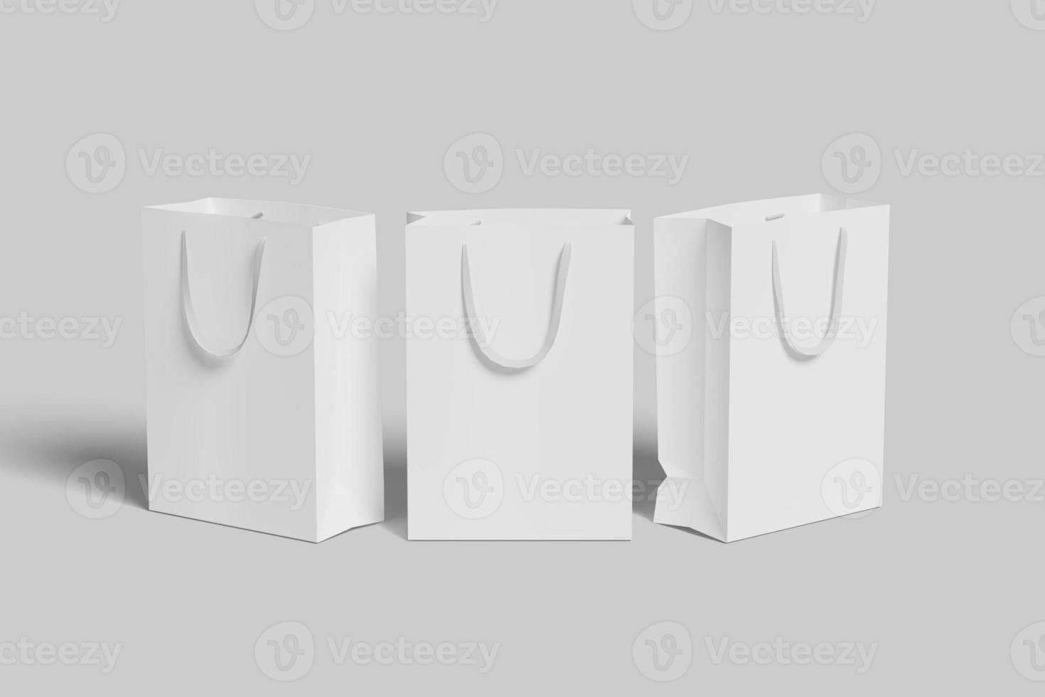 Realistic blank paperbag illustration for mockup. 3D Render. photo