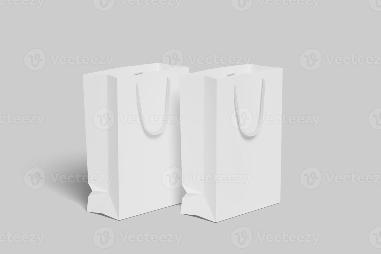 Realistic blank paperbag illustration for mockup. 3D Render. photo