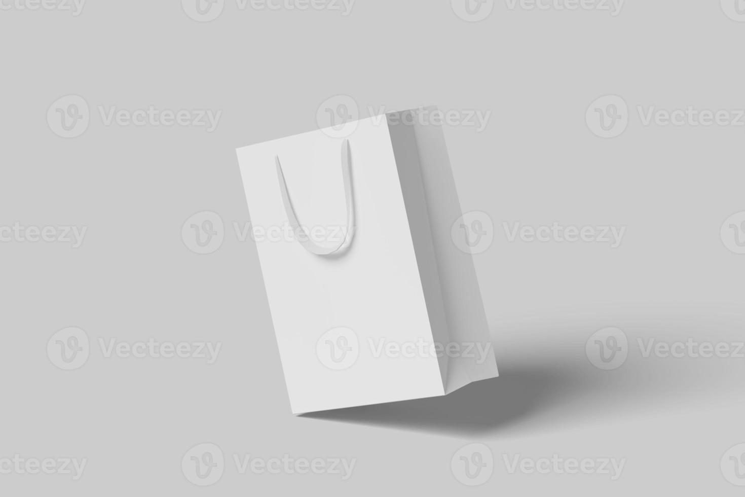 Realistic blank paperbag illustration for mockup. 3D Render. photo