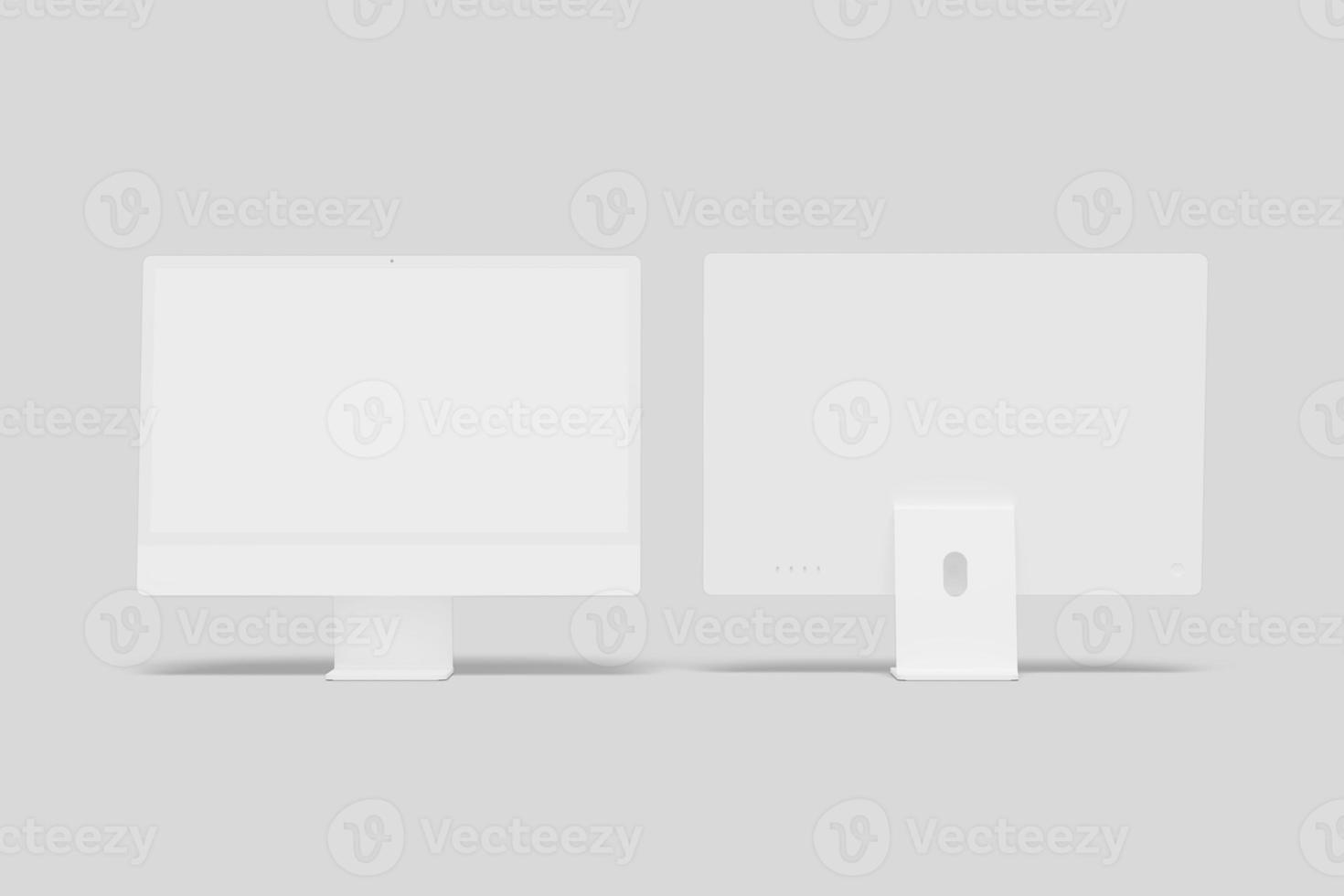 Realistic blank desktop illustration for mockup. 3D Render. photo