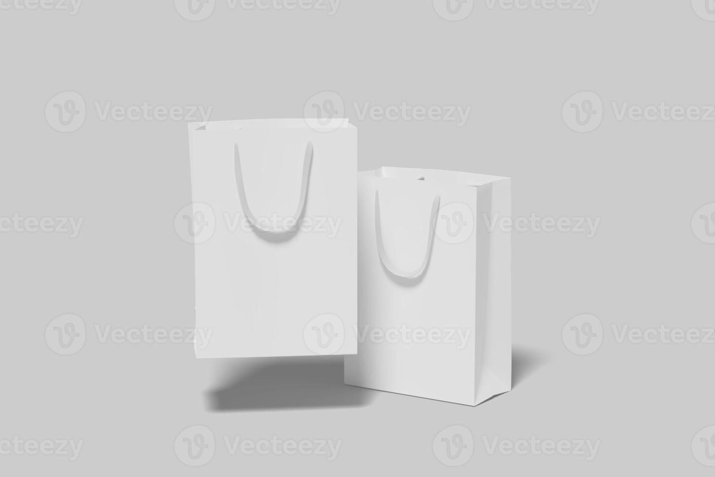 Realistic blank paperbag illustration for mockup. 3D Render. photo