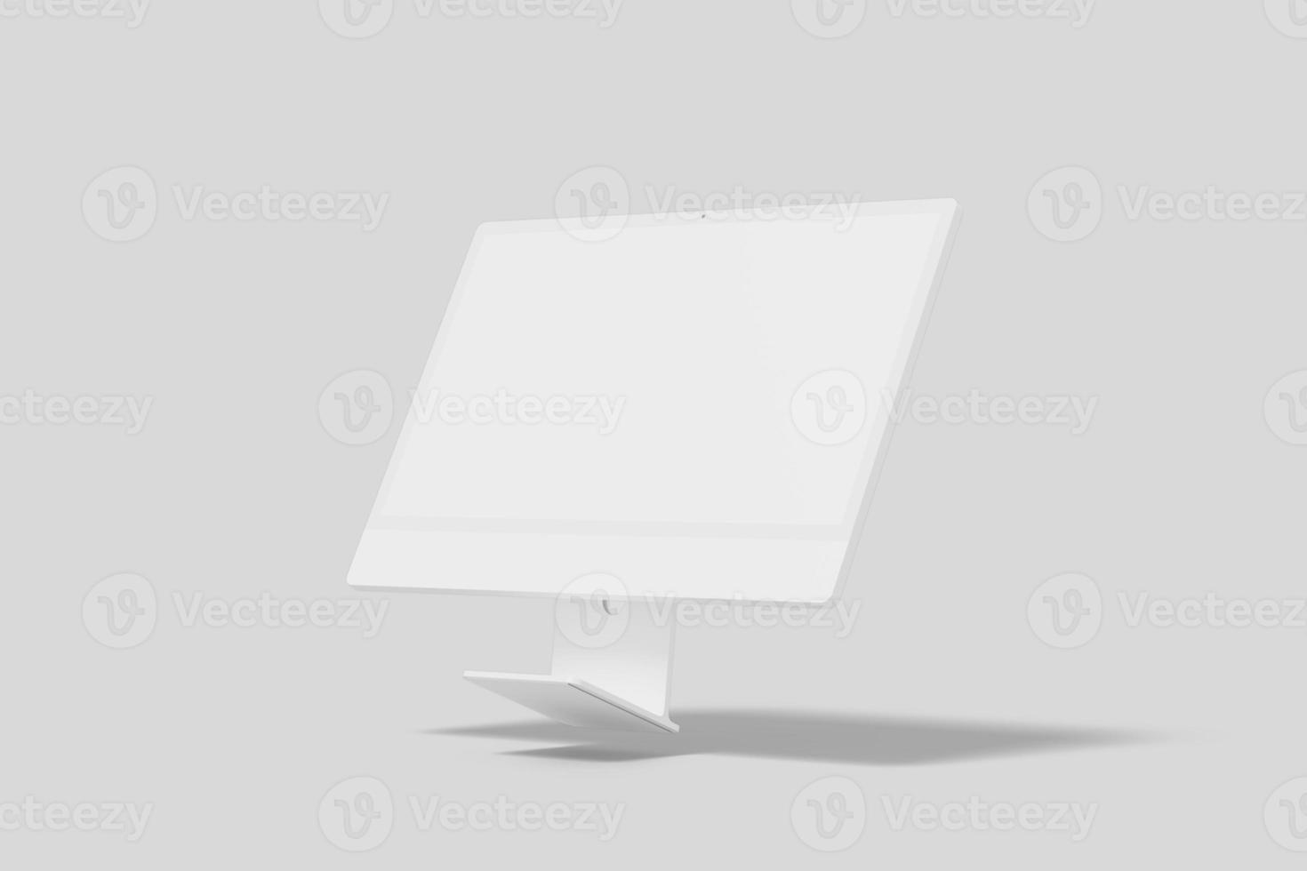 Realistic blank desktop illustration for mockup. 3D Render. photo