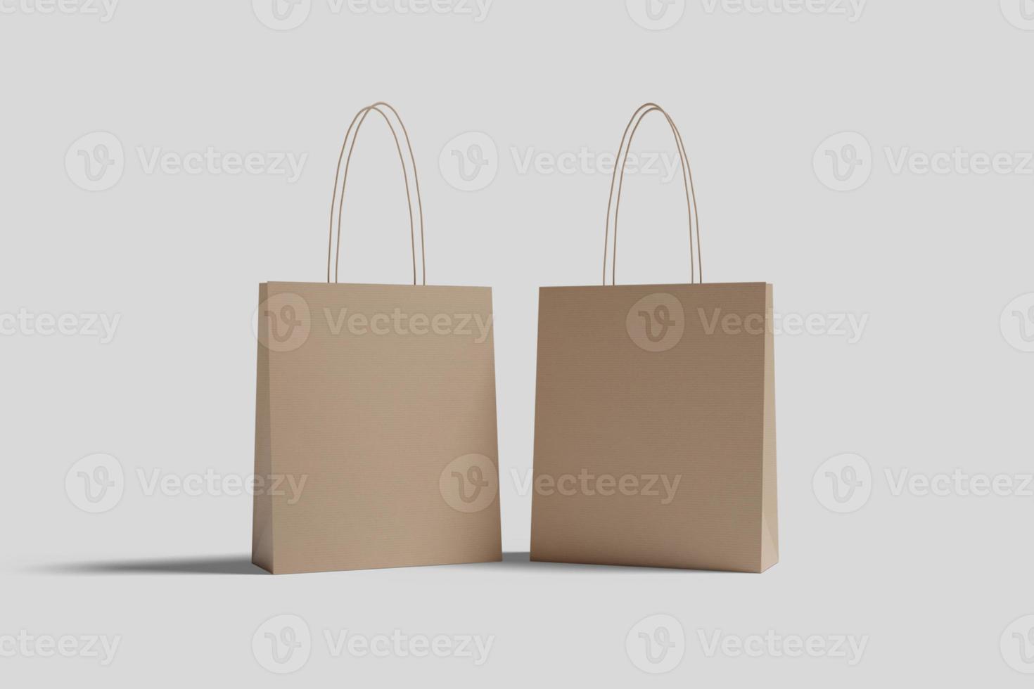 Realistic blank shopping bag illustration for mockup. 3D Render. photo