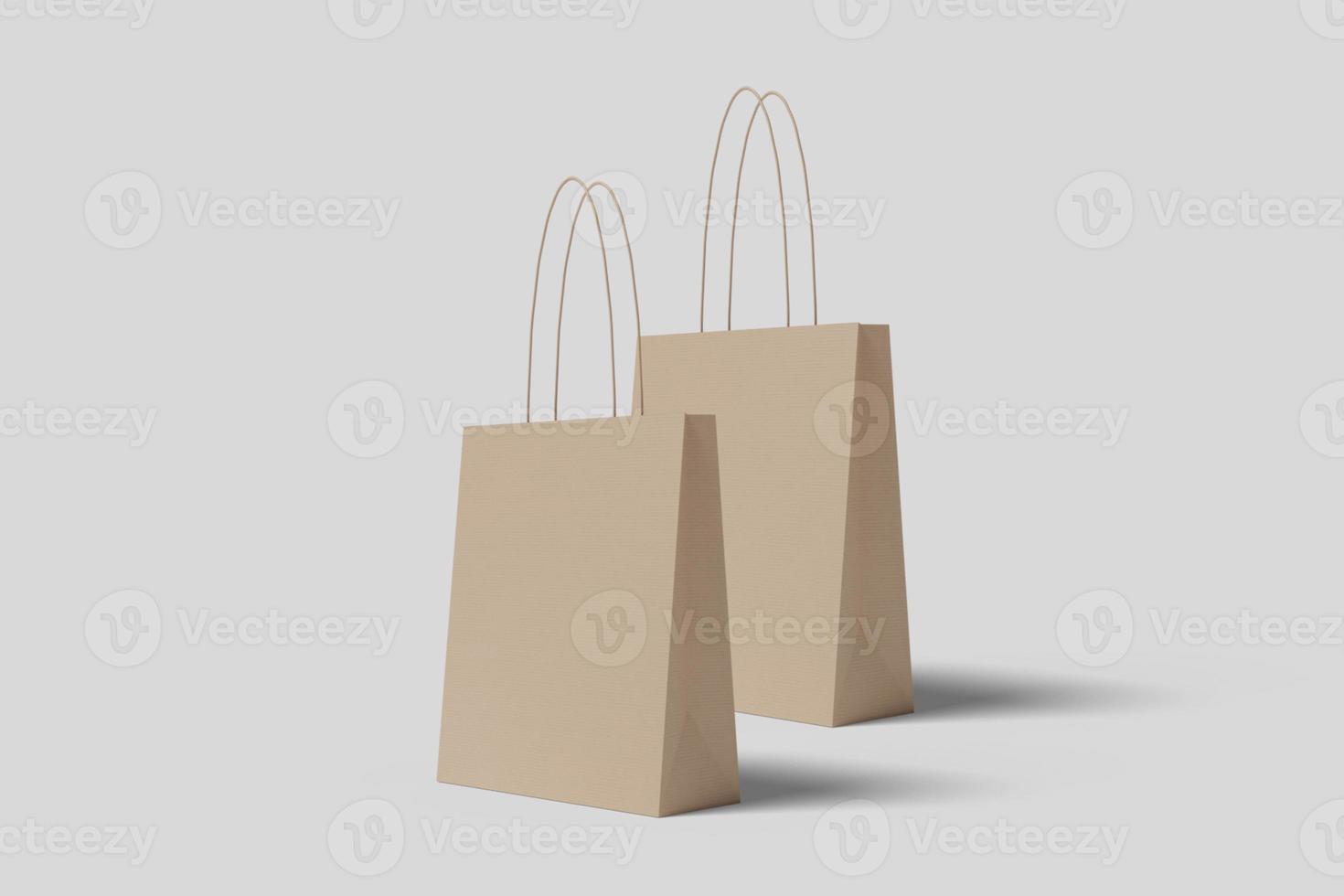 Realistic blank shopping bag illustration for mockup. 3D Render. photo