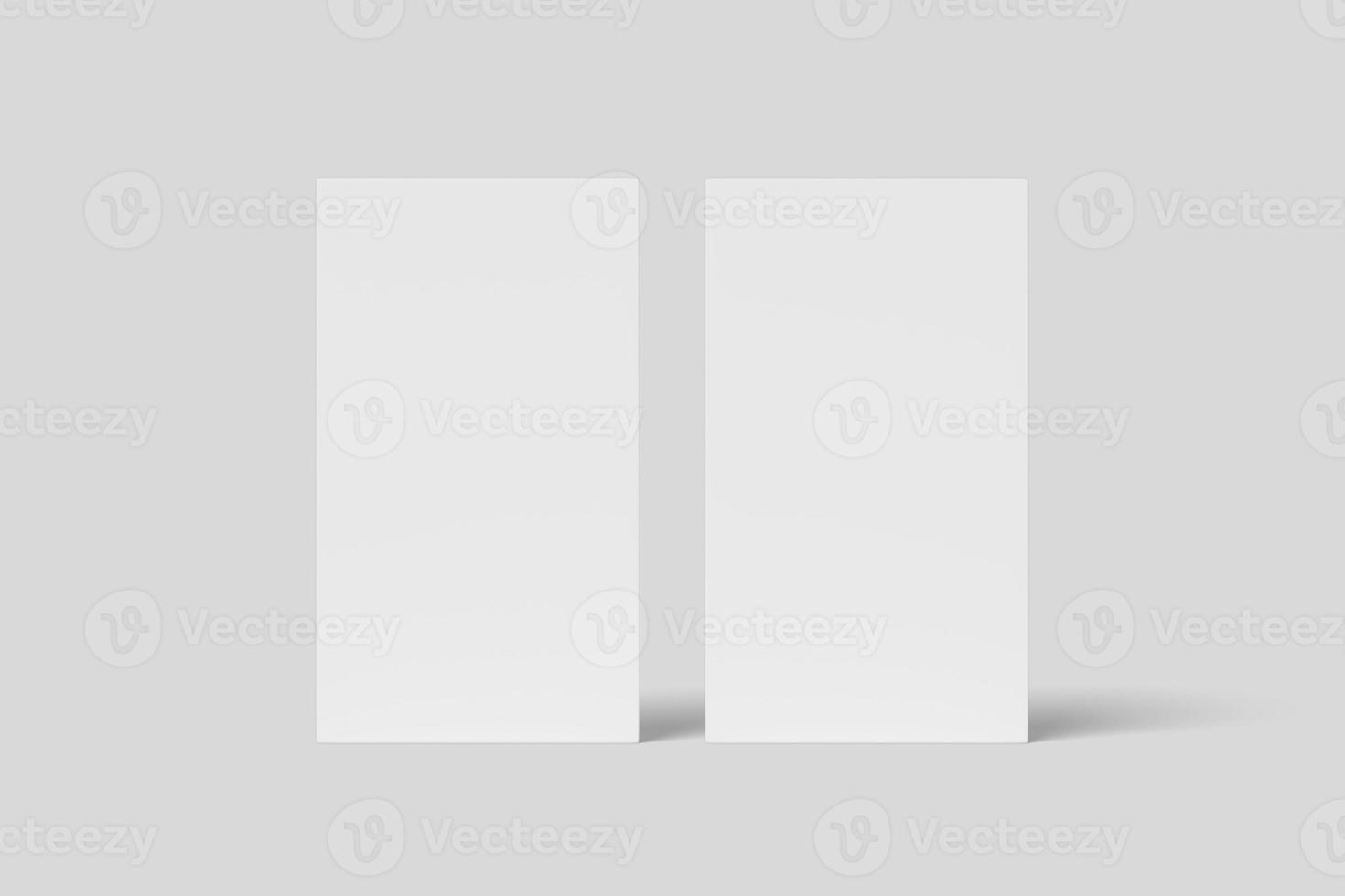 Realistic blank vertical card illustration for mockup. 3D Render. photo