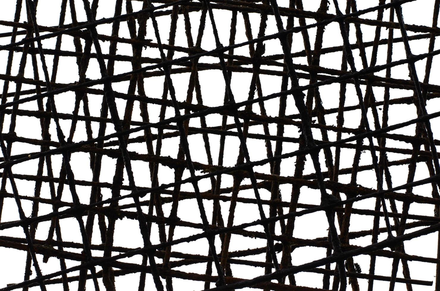 Background texture photo of old grilling basket that have rust on them put in many layers on white background.