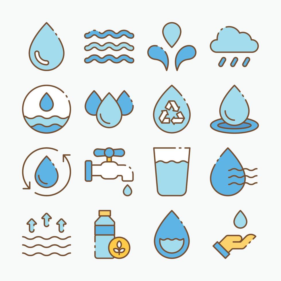 Water Icon Flat Vector Style