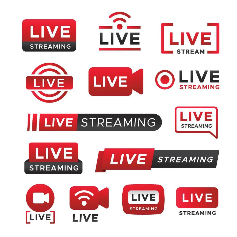 Set of Live Streaming Icon vector