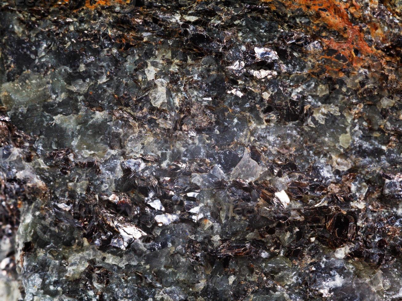 mineral with crystal and metallic inclusions photo