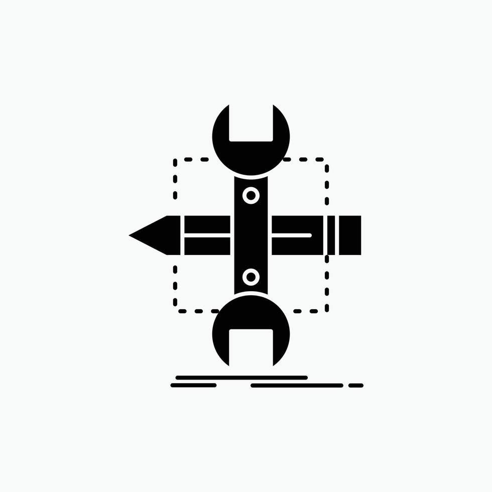 Build. design. develop. sketch. tools Glyph Icon. Vector isolated illustration