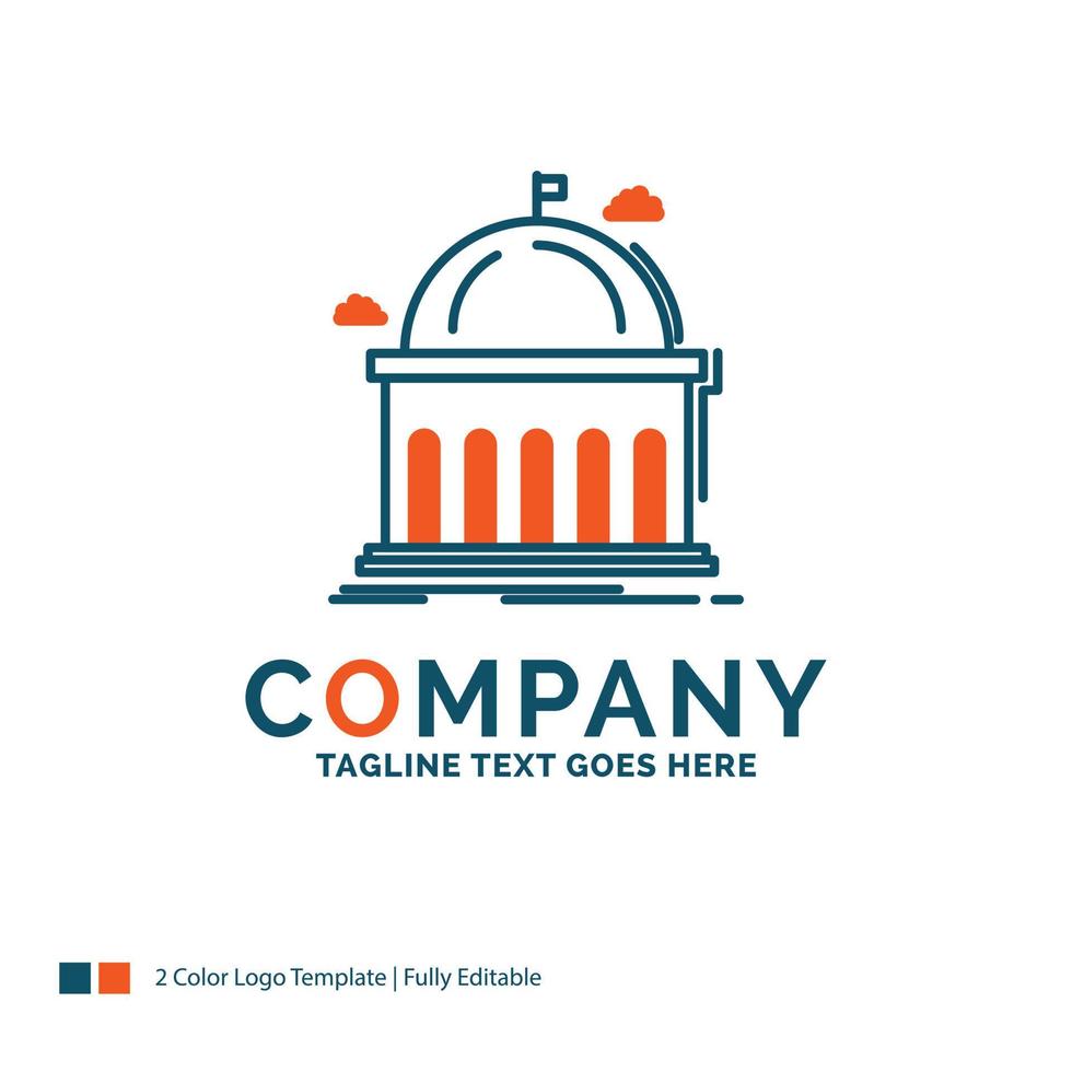 Library. school. education. learning. university Logo Design. Blue and Orange Brand Name Design. Place for Tagline. Business Logo template. vector