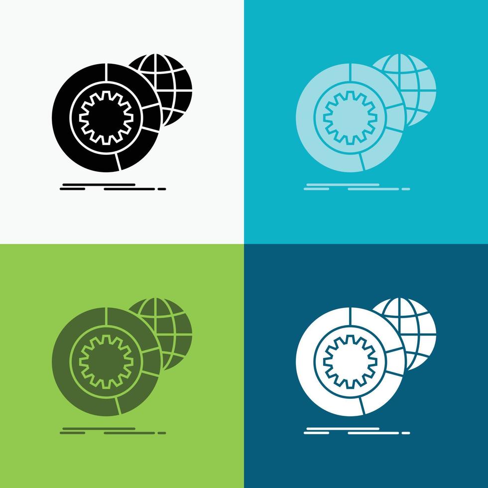 data. big data. analysis. globe. services Icon Over Various Background. glyph style design. designed for web and app. Eps 10 vector illustration