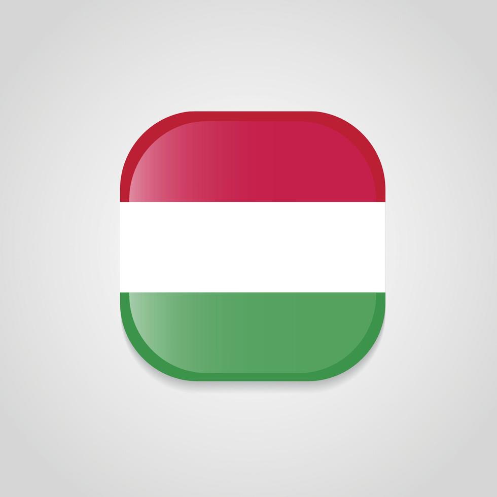 Hungary Flag Design Round Button vector