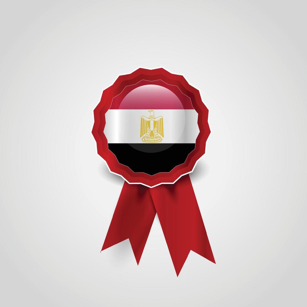 Egypt Flag Ribbon Banner Badge vector