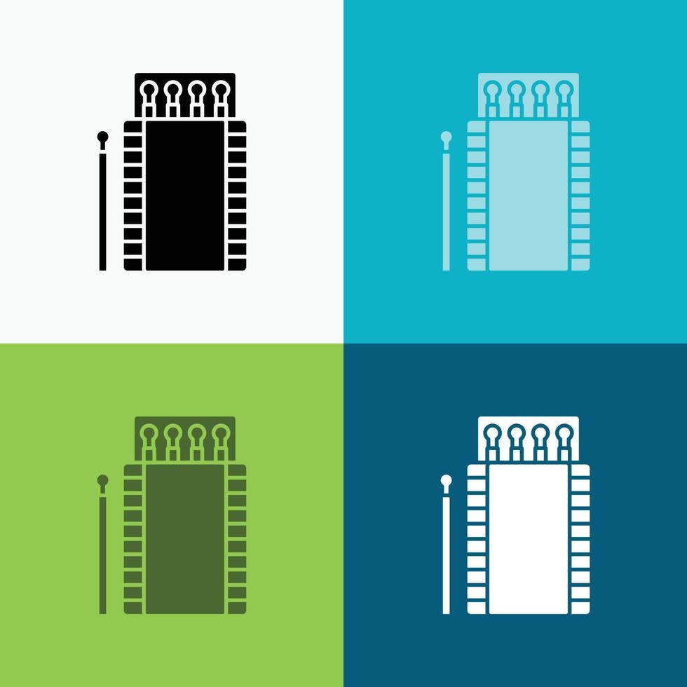 matches. camping. fire. bonfire. box Icon Over Various Background. glyph style design. designed for web and app. Eps 10 vector illustration