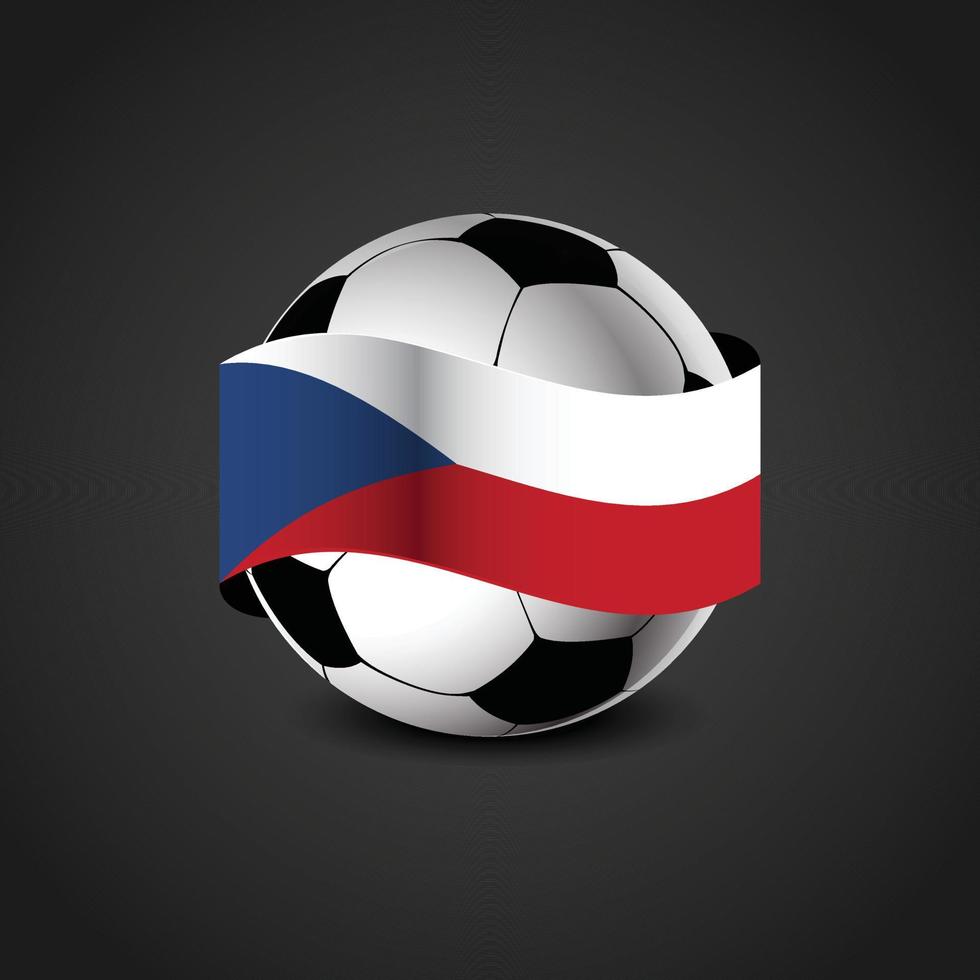 bandera de la república checa alrededor del fútbol vector