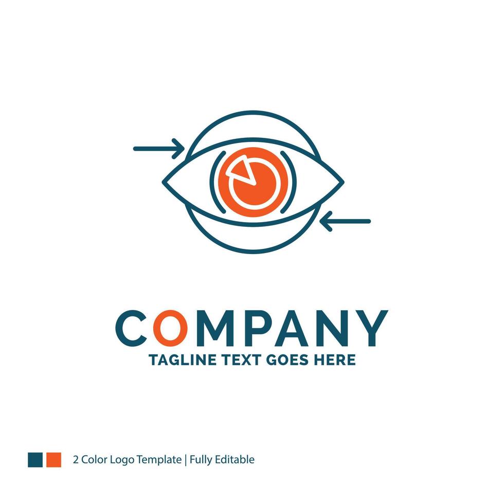 Business. eye. marketing. vision. Plan Logo Design. Blue and Orange Brand Name Design. Place for Tagline. Business Logo template. vector