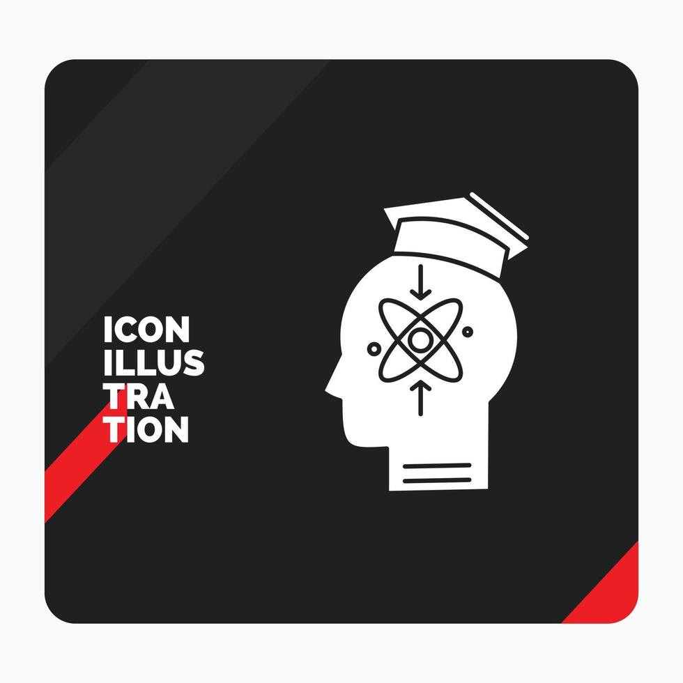 Red and Black Creative presentation Background for capability. head. human. knowledge. skill Glyph Icon vector