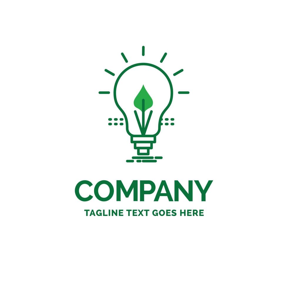 bulb. idea. electricity. energy. light Flat Business Logo template. Creative Green Brand Name Design. vector