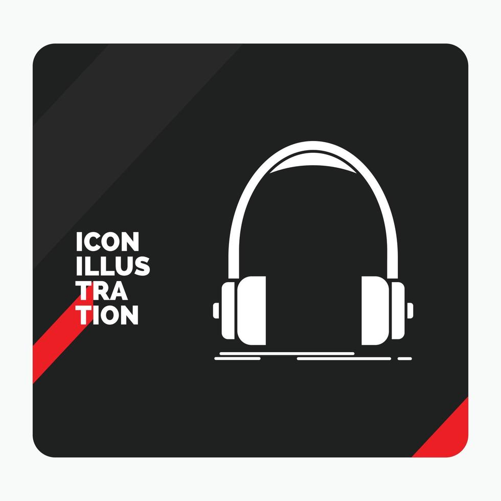 Red and Black Creative presentation Background for Audio. headphone. headphones. monitor. studio Glyph Icon vector