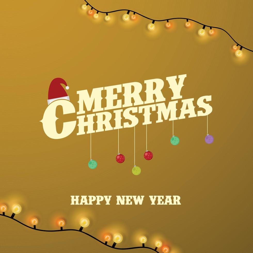 Merry Christmas haning Ball background vector