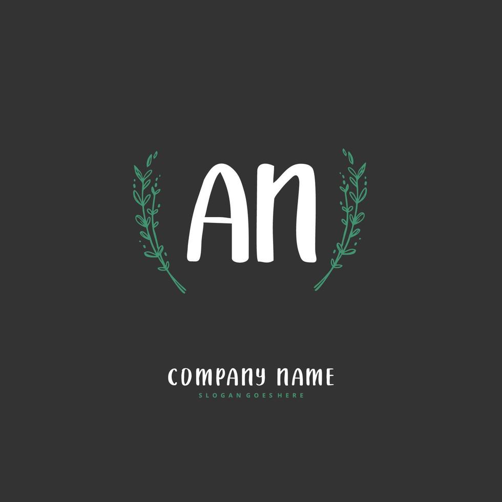 un diseño inicial de logotipo de escritura a mano y firma con círculo. hermoso diseño de logotipo escrito a mano para moda, equipo, boda, logotipo de lujo. vector