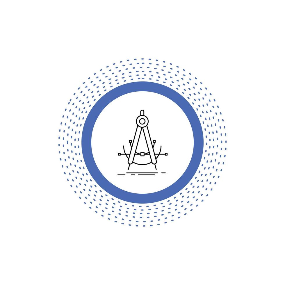 Precision. accure. geometry. compass. measurement Line Icon. Vector isolated illustration