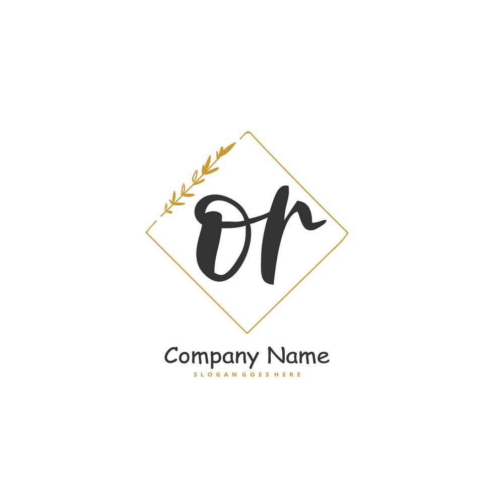 OR Initial handwriting and signature logo design with circle. Beautiful design handwritten logo for fashion, team, wedding, luxury logo. vector