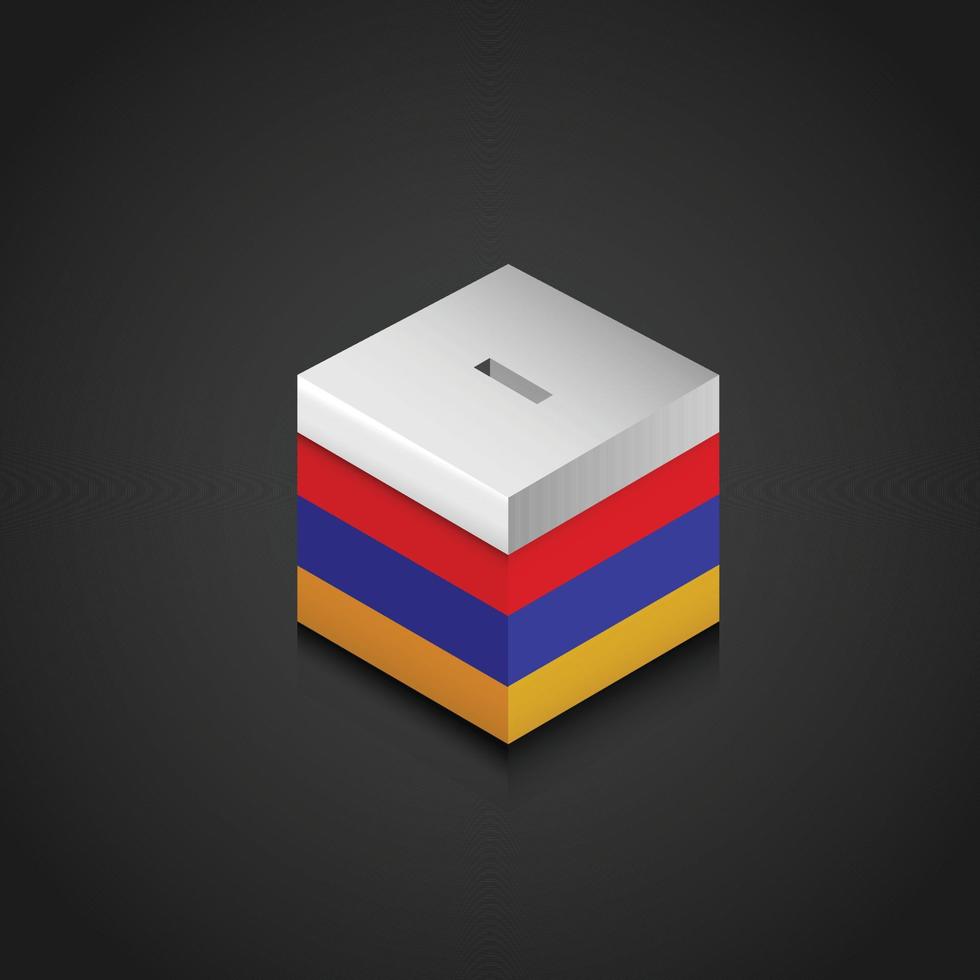 caja de votación de la bandera de armenia vector