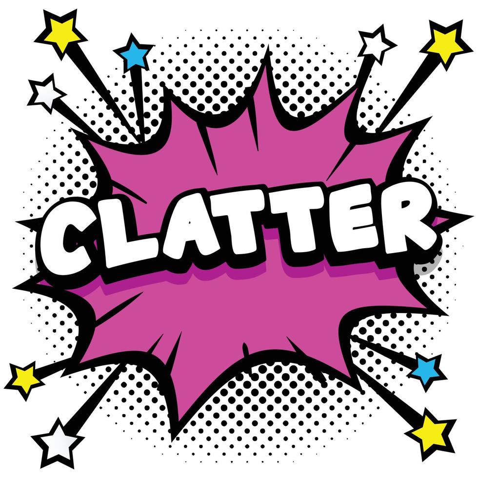 clatter Pop art comic speech bubbles book sound effects vector