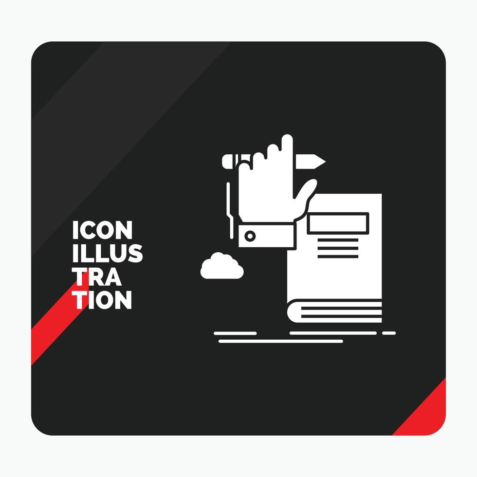 Red and Black Creative presentation Background for education. knowledge. learning. progress. growth Glyph Icon vector