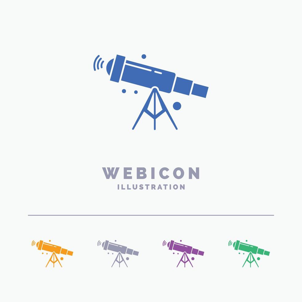 telescopio. astronomía. espacio. vista. zoom 5 plantilla de icono web de glifo de color aislada en blanco. ilustración vectorial vector