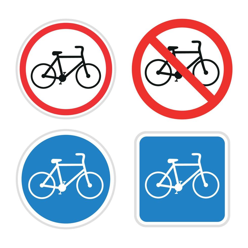 ilustración de señales de tráfico de bicicletas vector